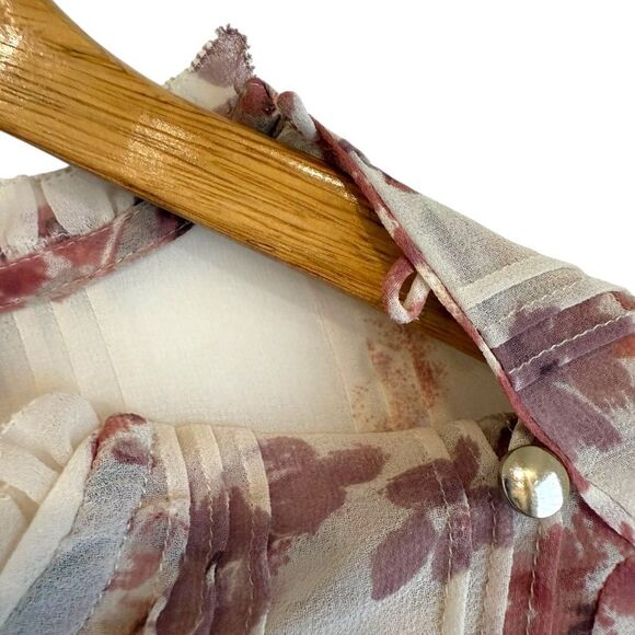 Wilfred Lourdes Pink Floral Print Long Sleeve Blouse - Picture 4 of 7